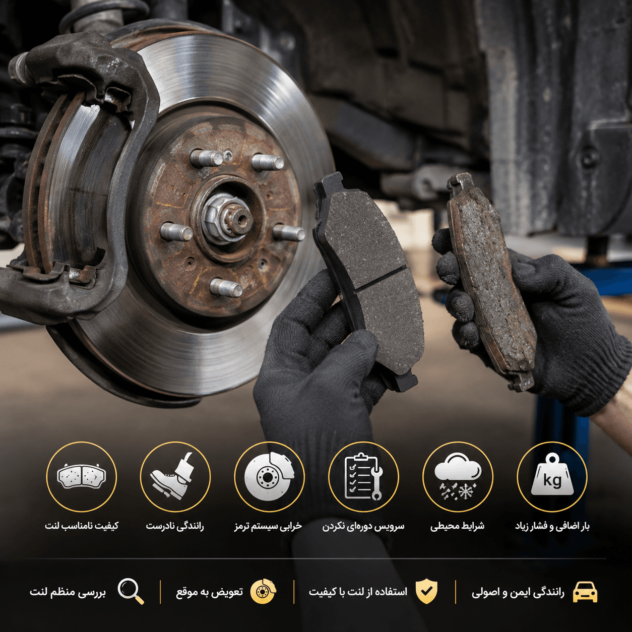 علت خرابی لنت ترمز